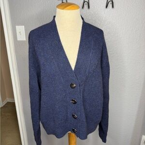 Scotch and soda Cozy Blue Cardigan with Button Closure